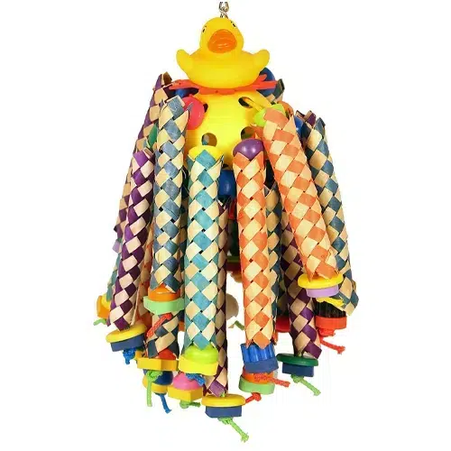 Happy Beaks Ducky Long Legs Bird Foraging Toy with Colorful Design | Dallas Parrots | Dallas Tx