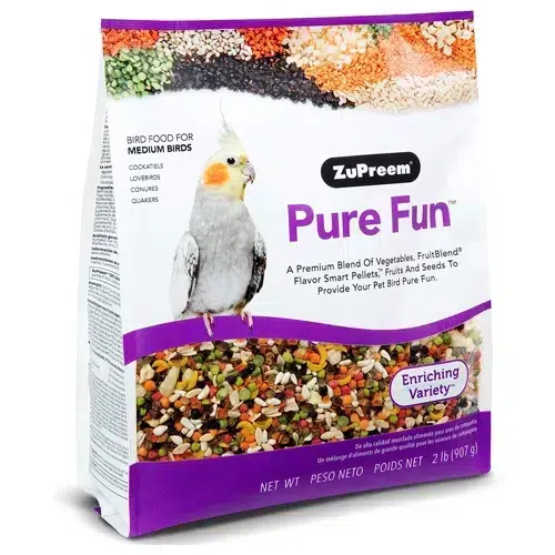 Zupreem PURE FUN FOR PARROTfor Parrots & Conures explodes onto the stage, transforming mealtime into a vibrant carnival of textures and tastes