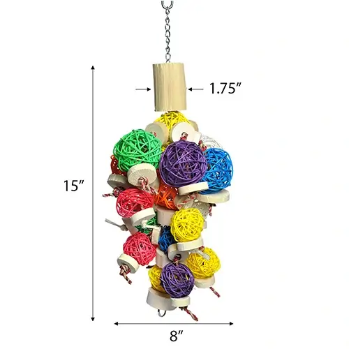 Interactive Vine Balls Bird Toy for Macaws & Cockatoos | Dallas Parrots | Toys for Sale