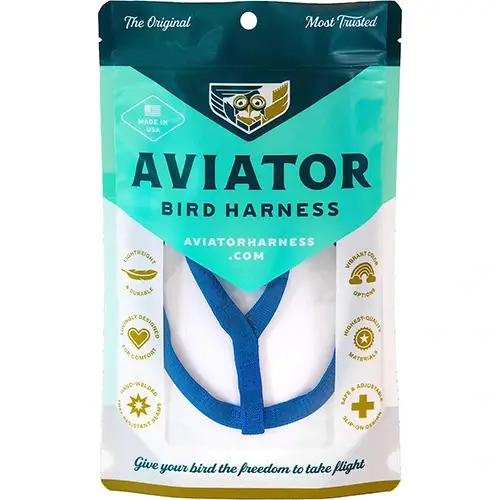 Blue Aviator Bird Harness for small birds | Dallas Parrots | harness for sale