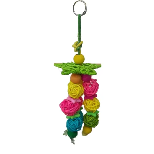 A Fun Vine Ball parrot toy, a simple but effective toy that promotes natural preening and chewing behaviors.