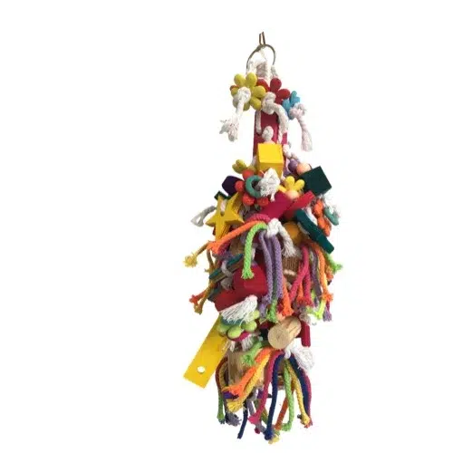 A Star Gazing Large parrot toy, a versatile toy that offers parrots a variety of ways to play and explore. The toy features a variety of textured surfaces for chewing and foraging, as well as colorful and engaging toys that parrots can manipulate.
