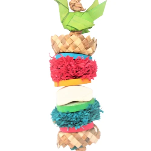 Looking for a parrot toy that combines vibrant colors, natural textures, and endless beak-pleasing fun? Look no further than the PP Paradise Tower!